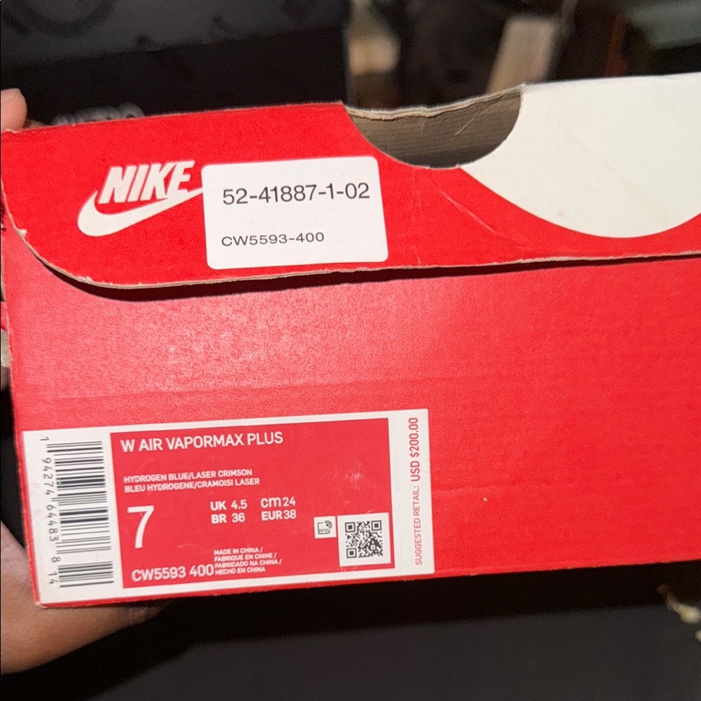 Nike Air Vapormax Plus Red and White Box